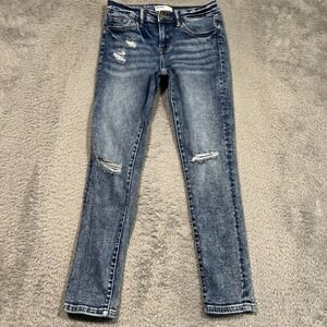 Bayeas‎ Skinny Jeans Women's 25 25x27 Distressed Ripped Blue Denim Stretch